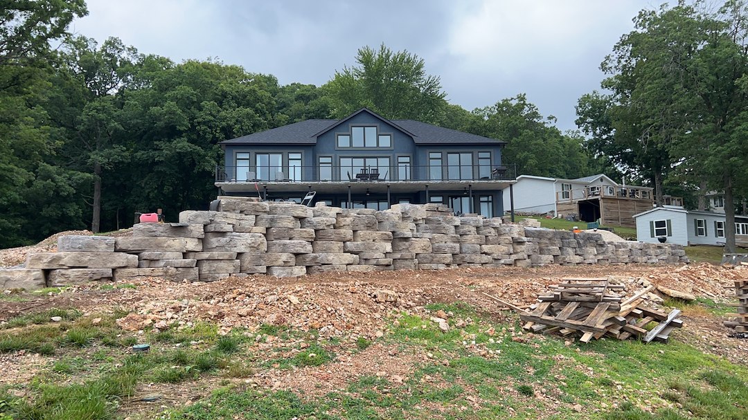 Rosetta Outcropping Boulder Wall Installation in Lake St. Louis, MO - Stunning, Structural, and Long-Lasting